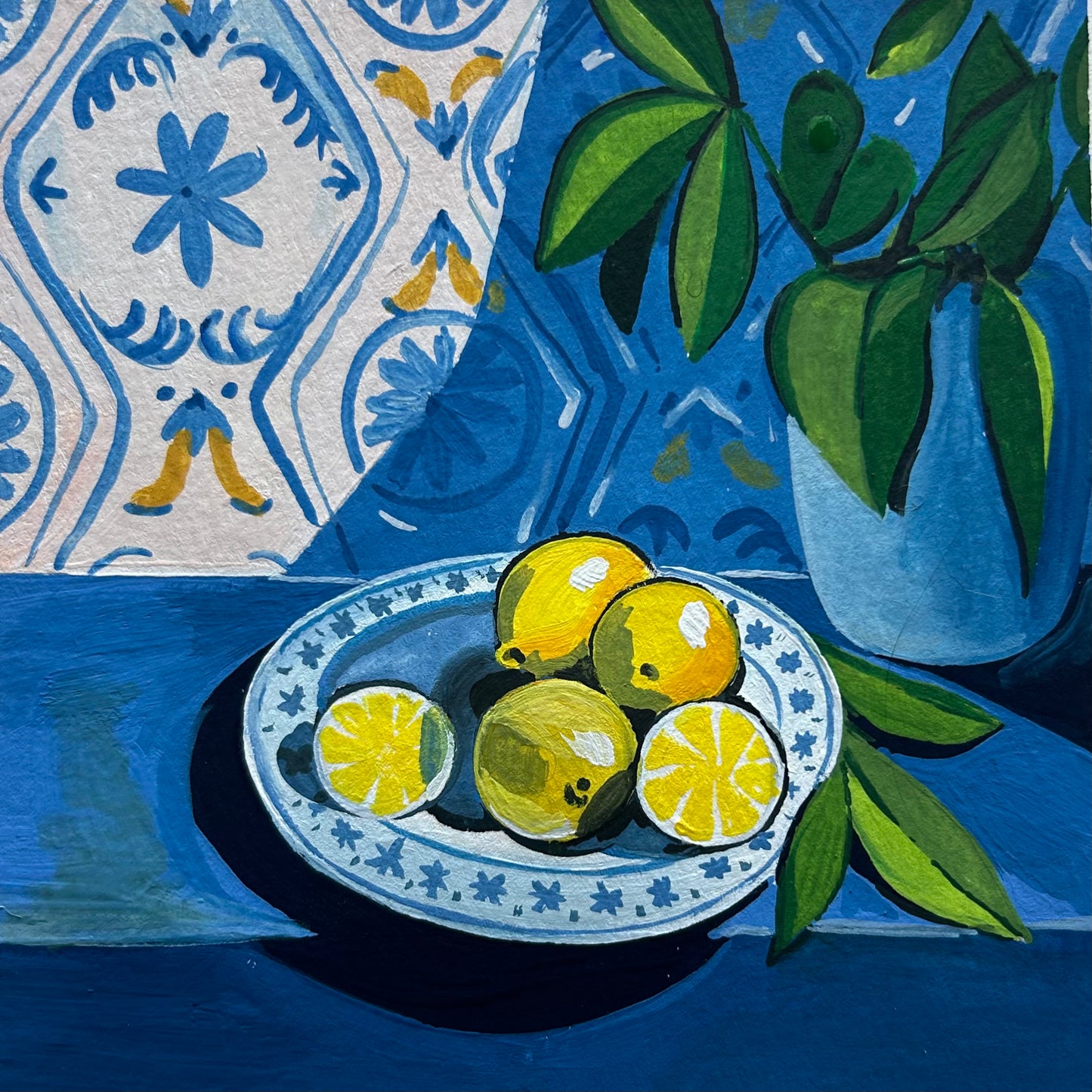 Feeling Blue / 6x6 Original Painting