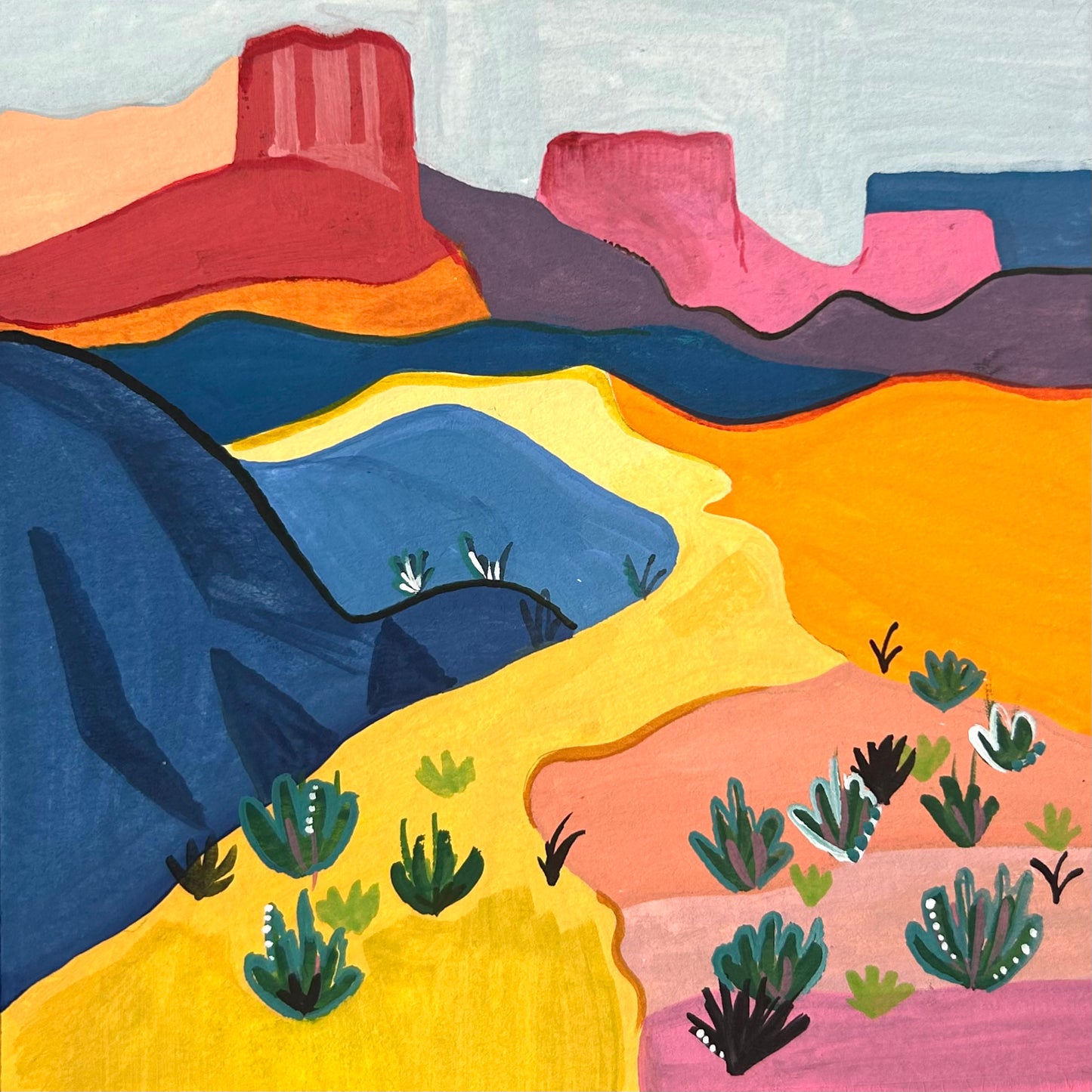 Rainbow Valley / 6x6 Original Painting