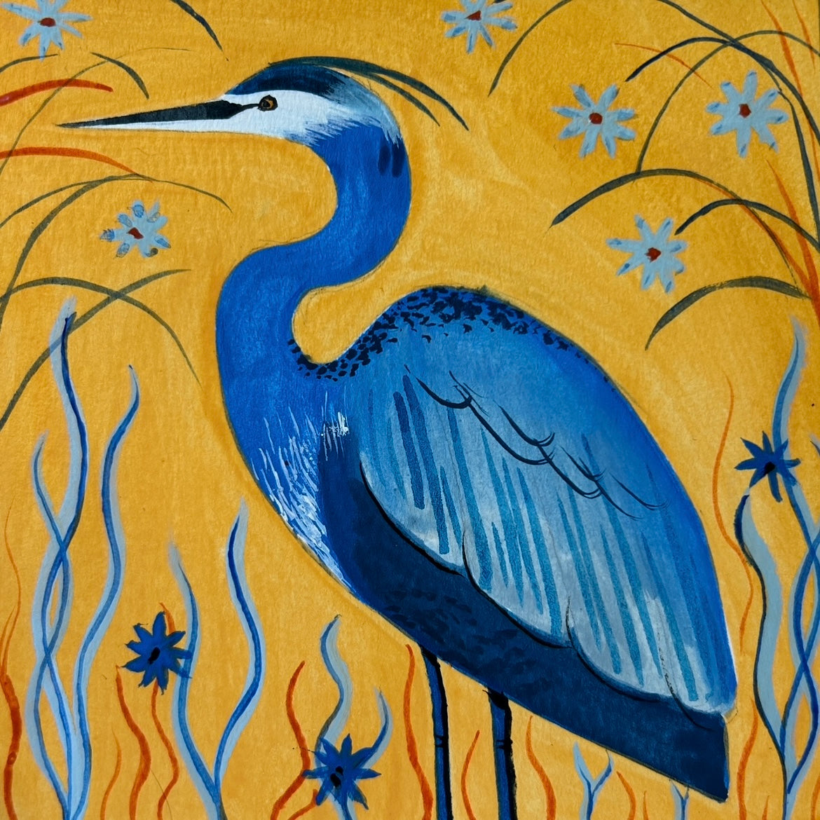 Blue Heron Original Painting