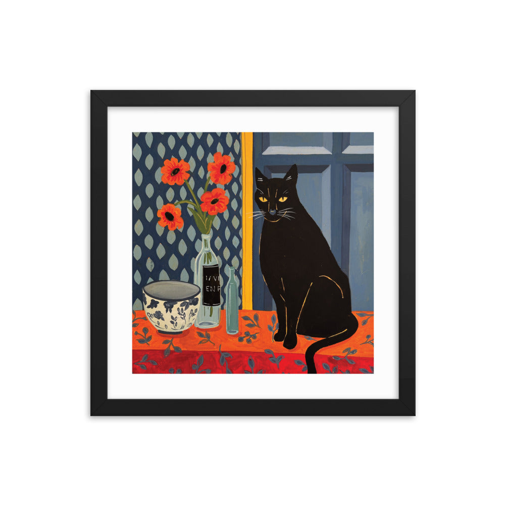 Black Cat Framed Print