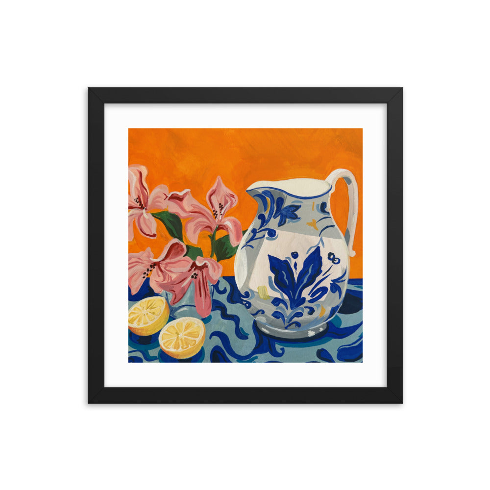 Pitcher in an Orange Room Framed Print