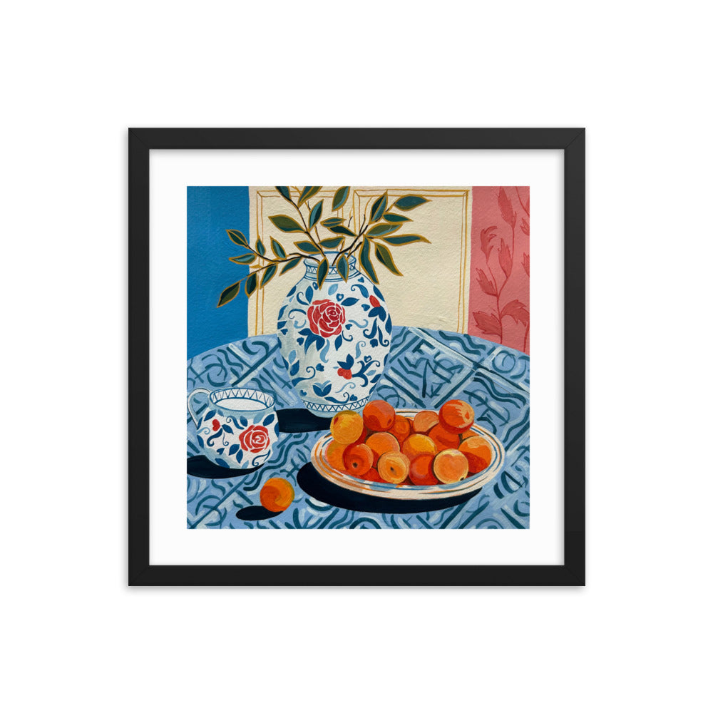 Still Life with Peaches Framed Print