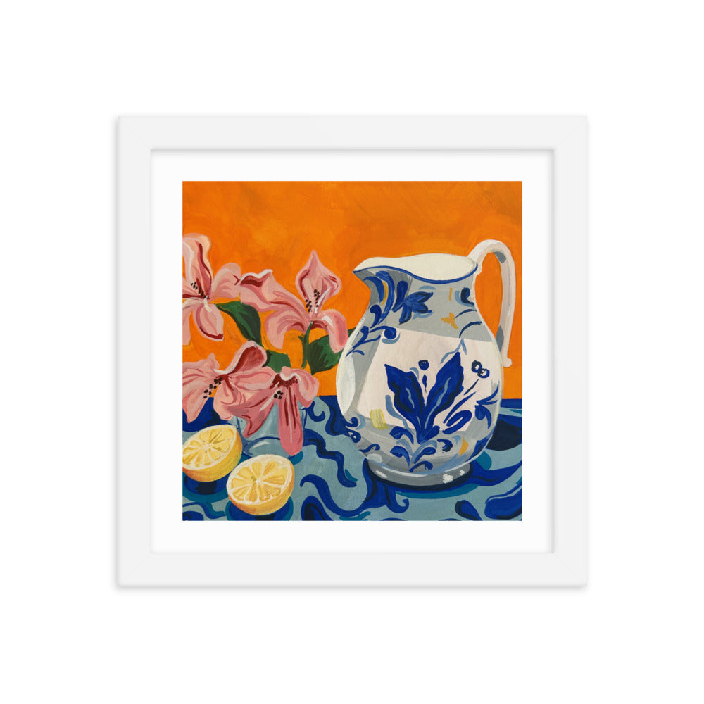 Pitcher in an Orange Room Framed Print