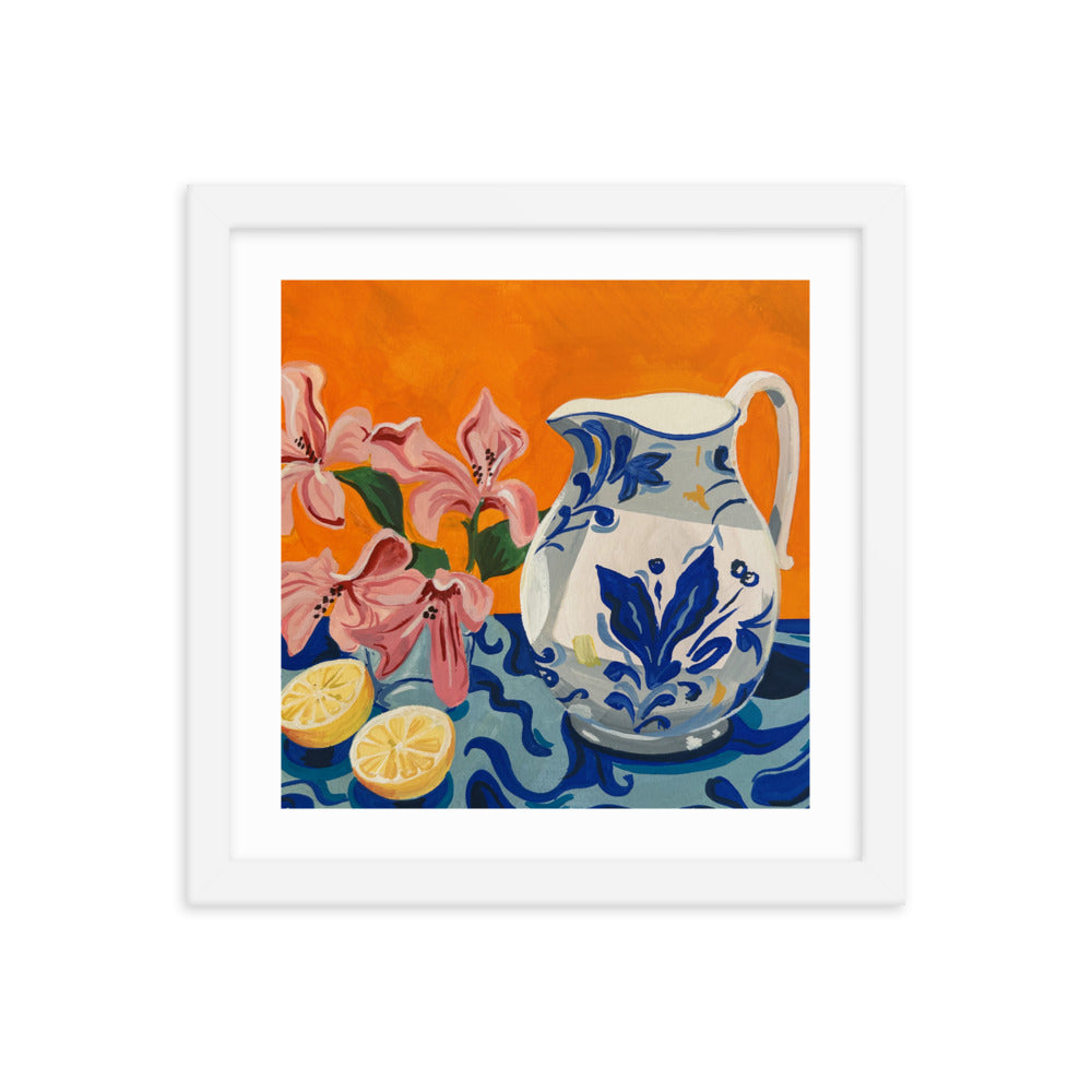 Pitcher in an Orange Room Framed Print