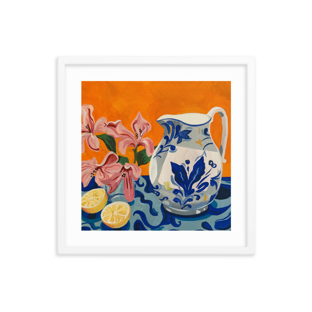 Pitcher in an Orange Room Framed Print
