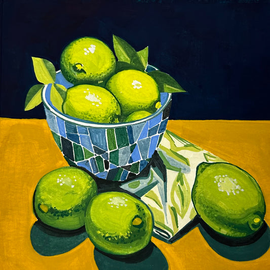 An Abundance of Limes / 6x6 Original Painting