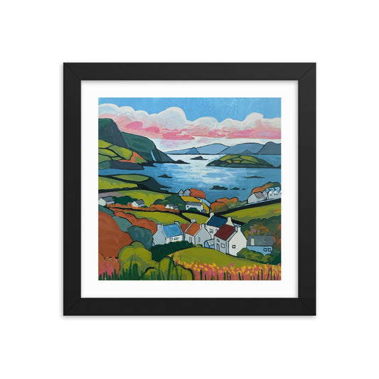 Seaside Village Framed Print