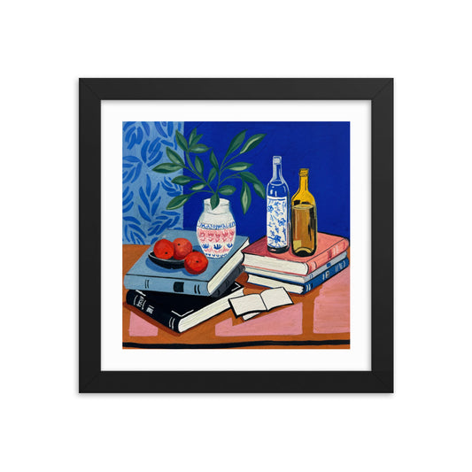 Still Life on Cobalt Framed Print