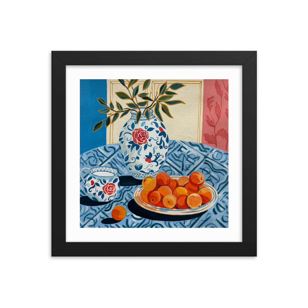 Still Life with Peaches Framed Print