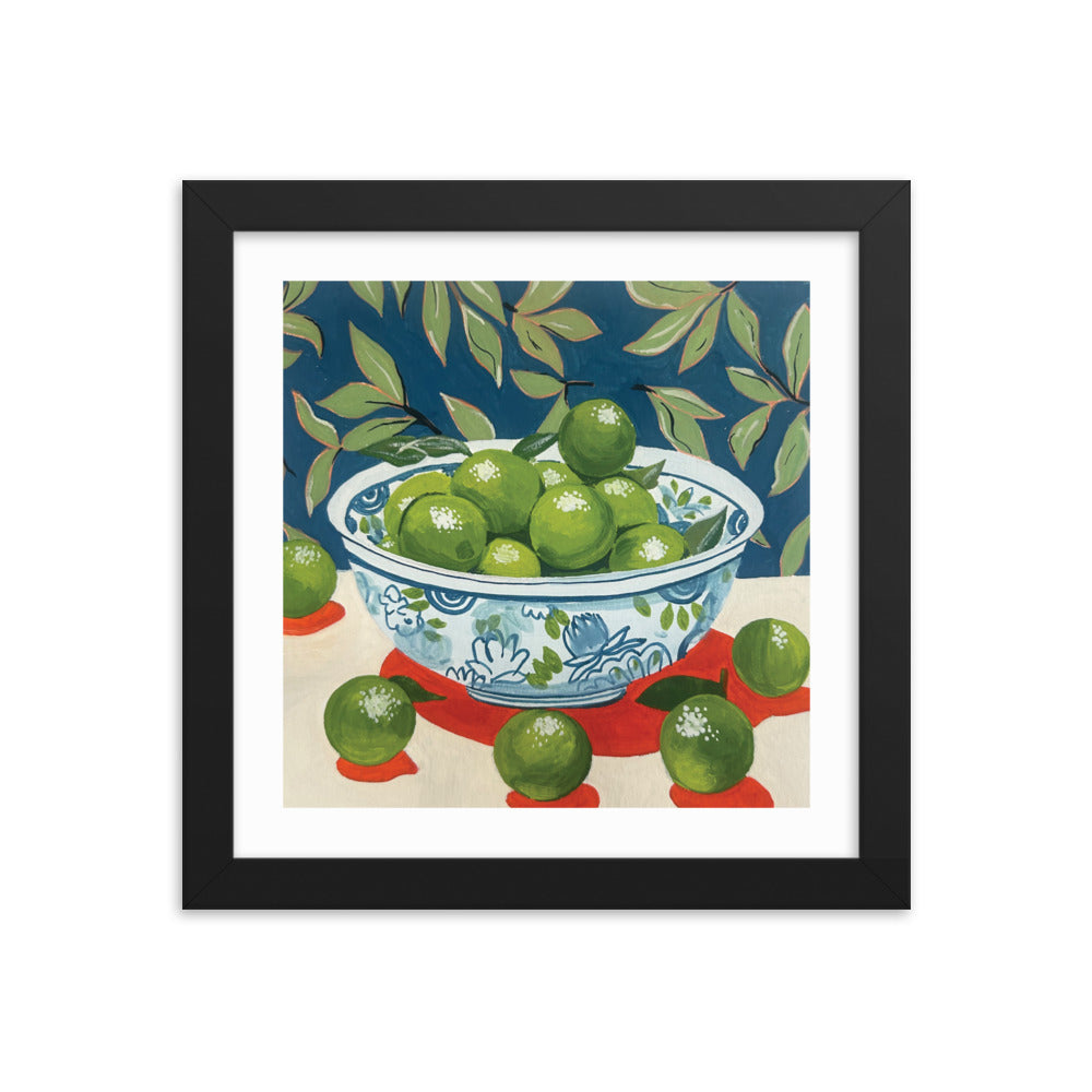 Bowl of Limes Framed Print