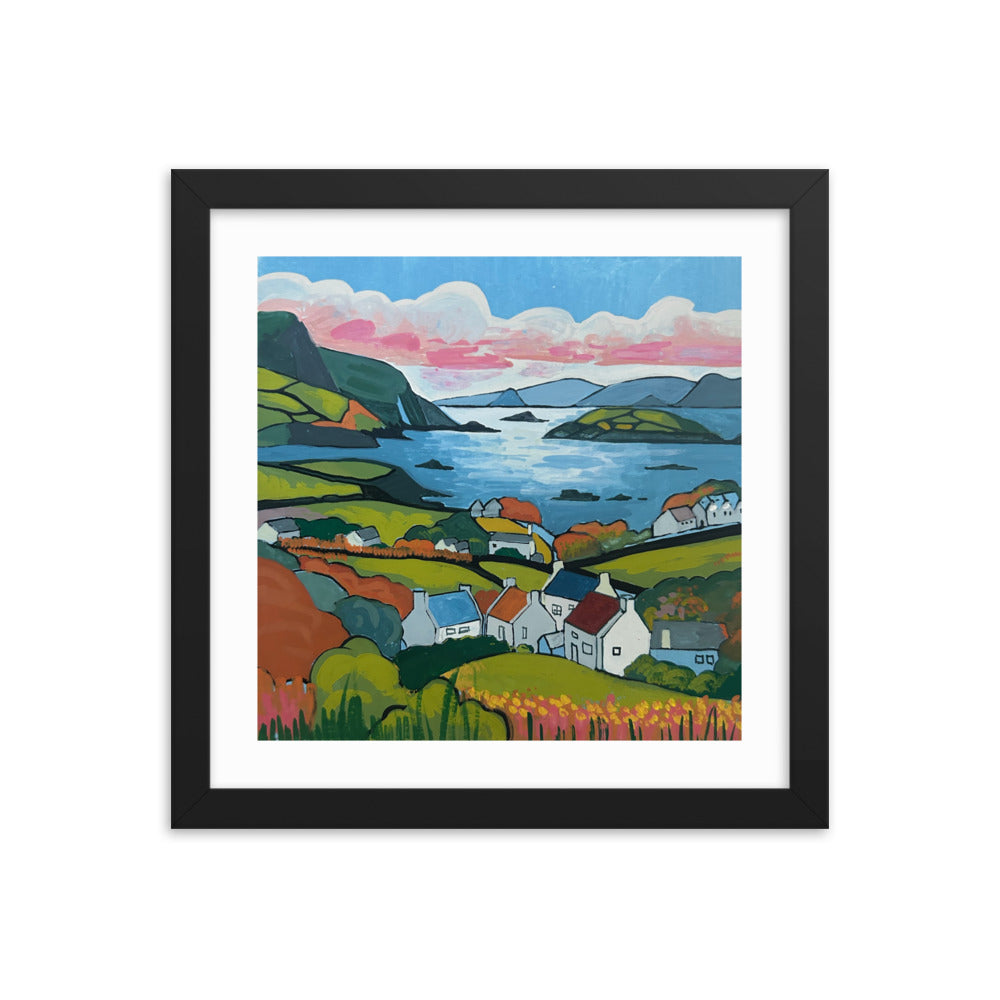 Seaside Village Framed Print