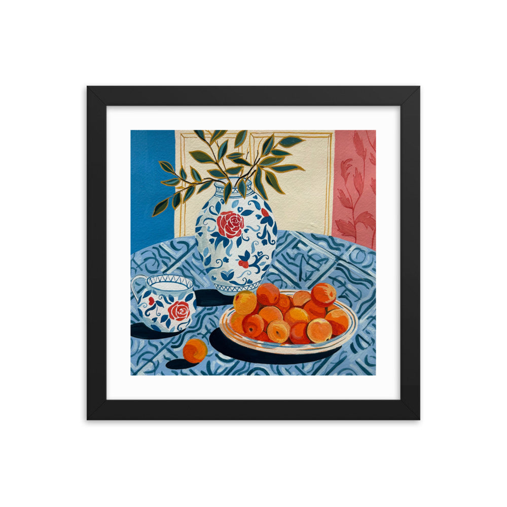 Still Life with Peaches Framed Print