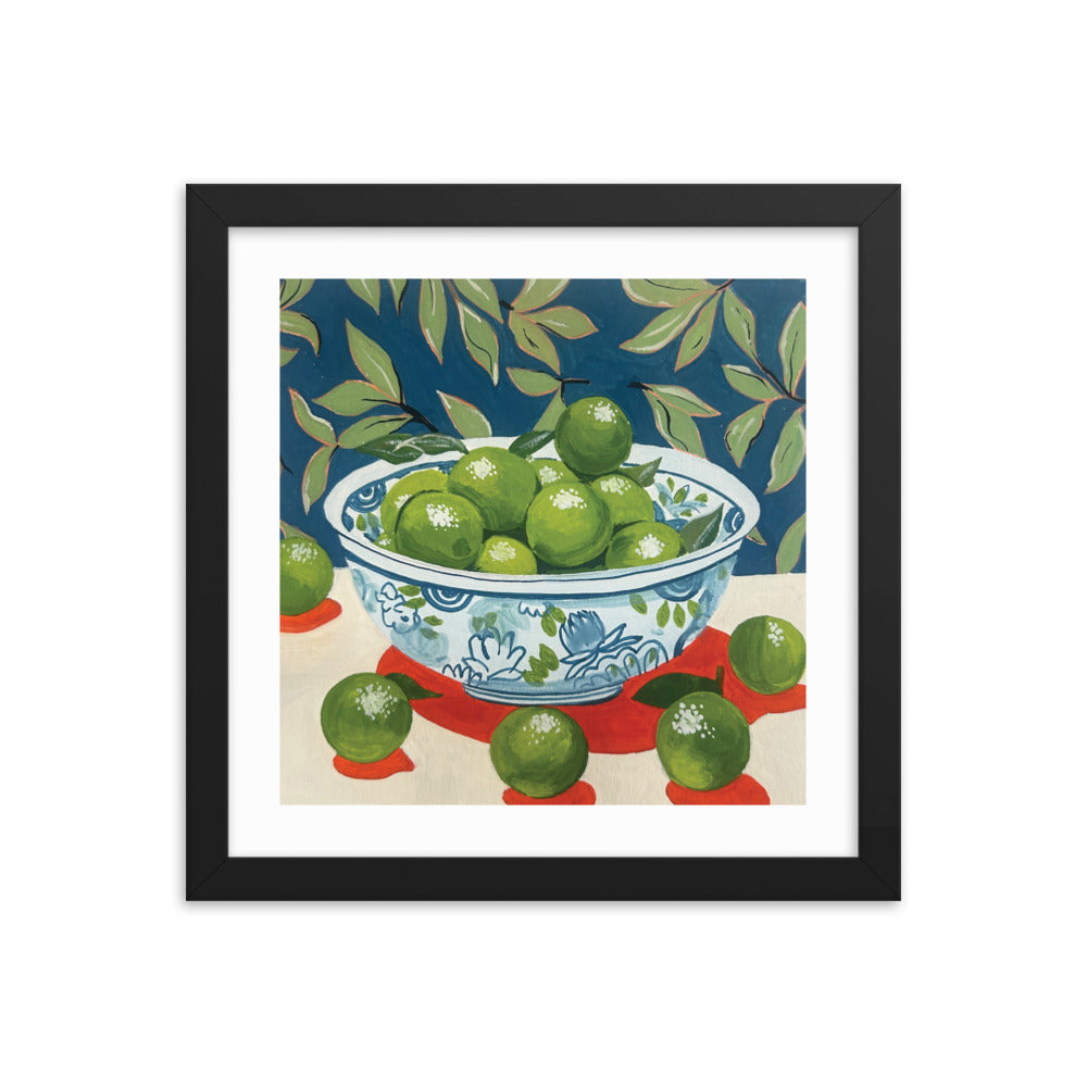 Bowl of Limes Framed Print