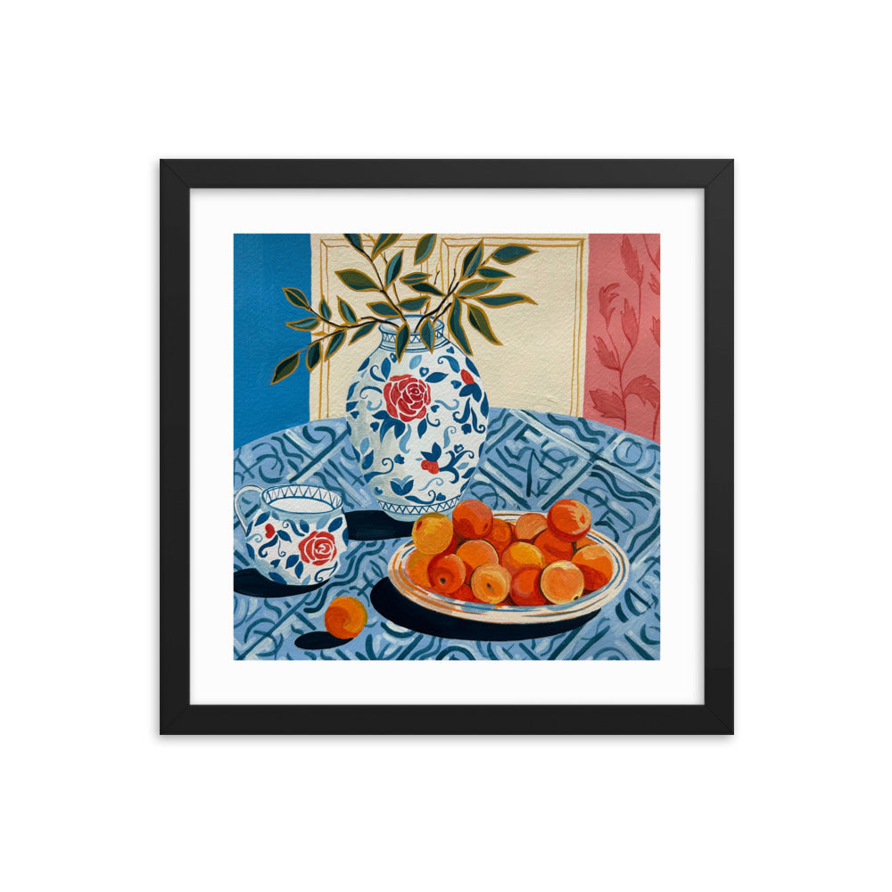 Still Life with Peaches Framed Print