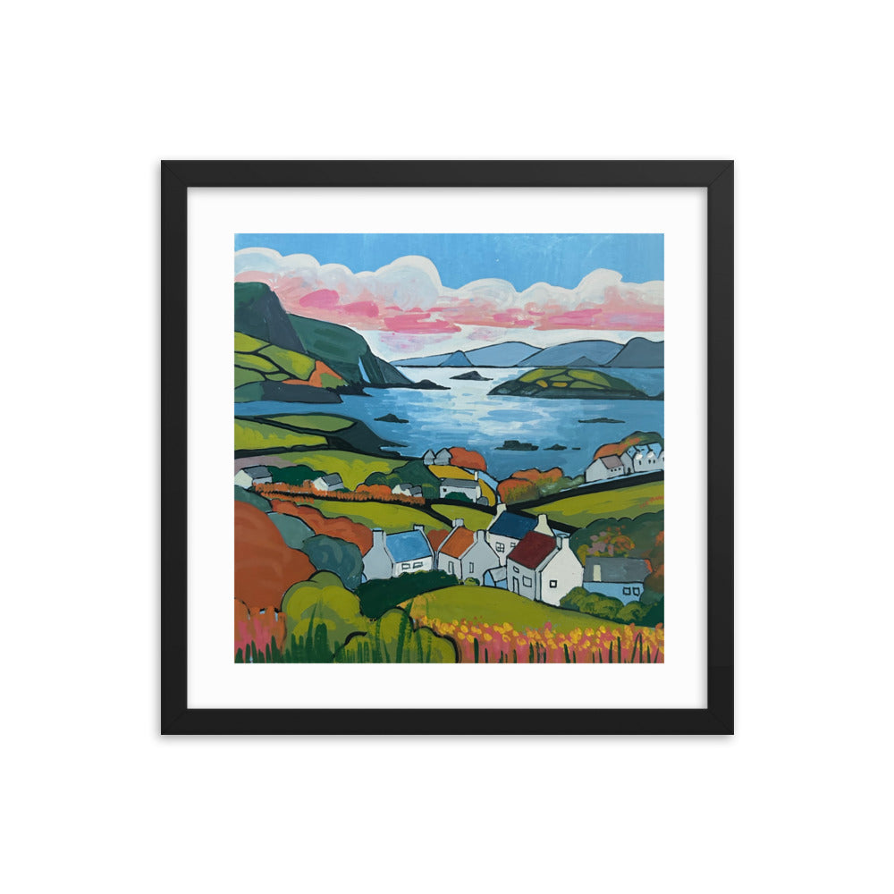 Seaside Village Framed Print