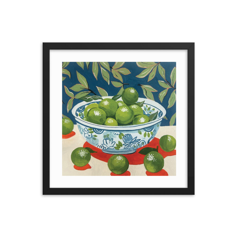 Bowl of Limes Framed Print