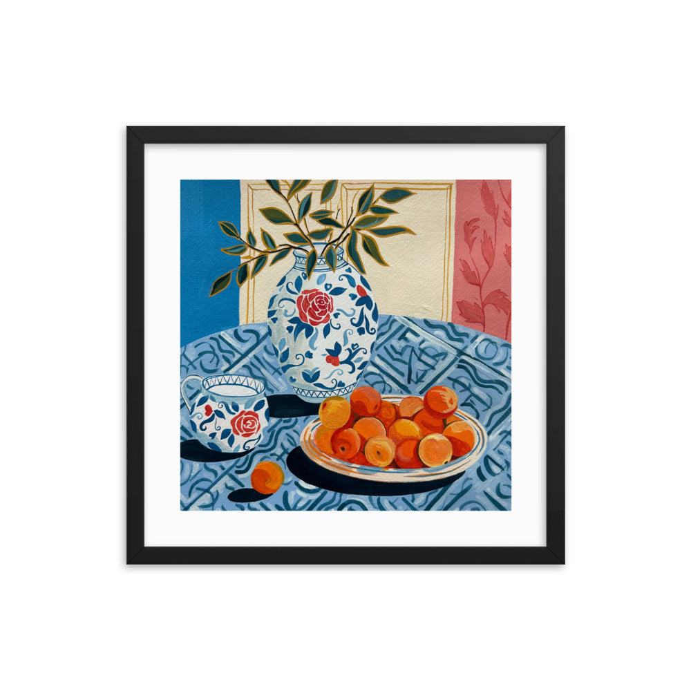 Still Life with Peaches Framed Print