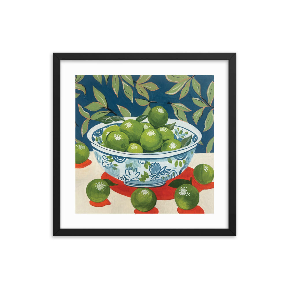 Bowl of Limes Framed Print