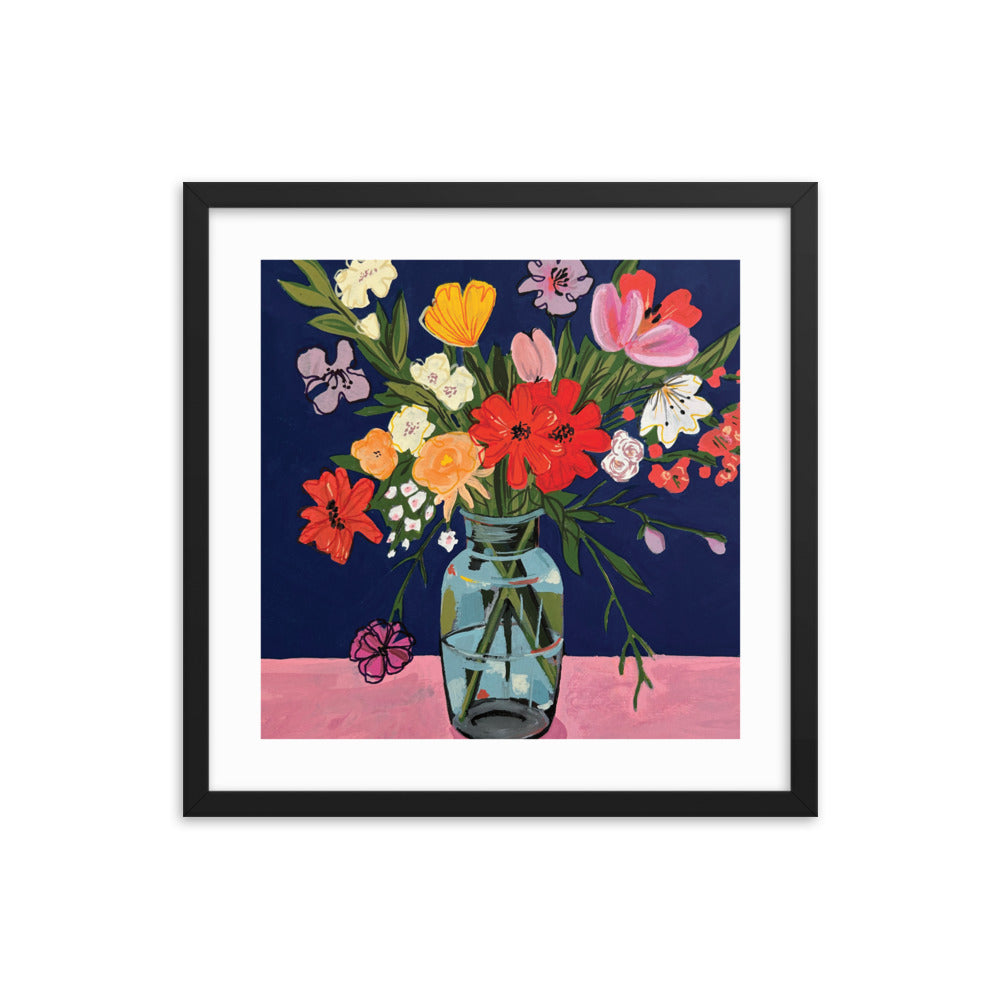 Jar of Wildflowers Framed Print