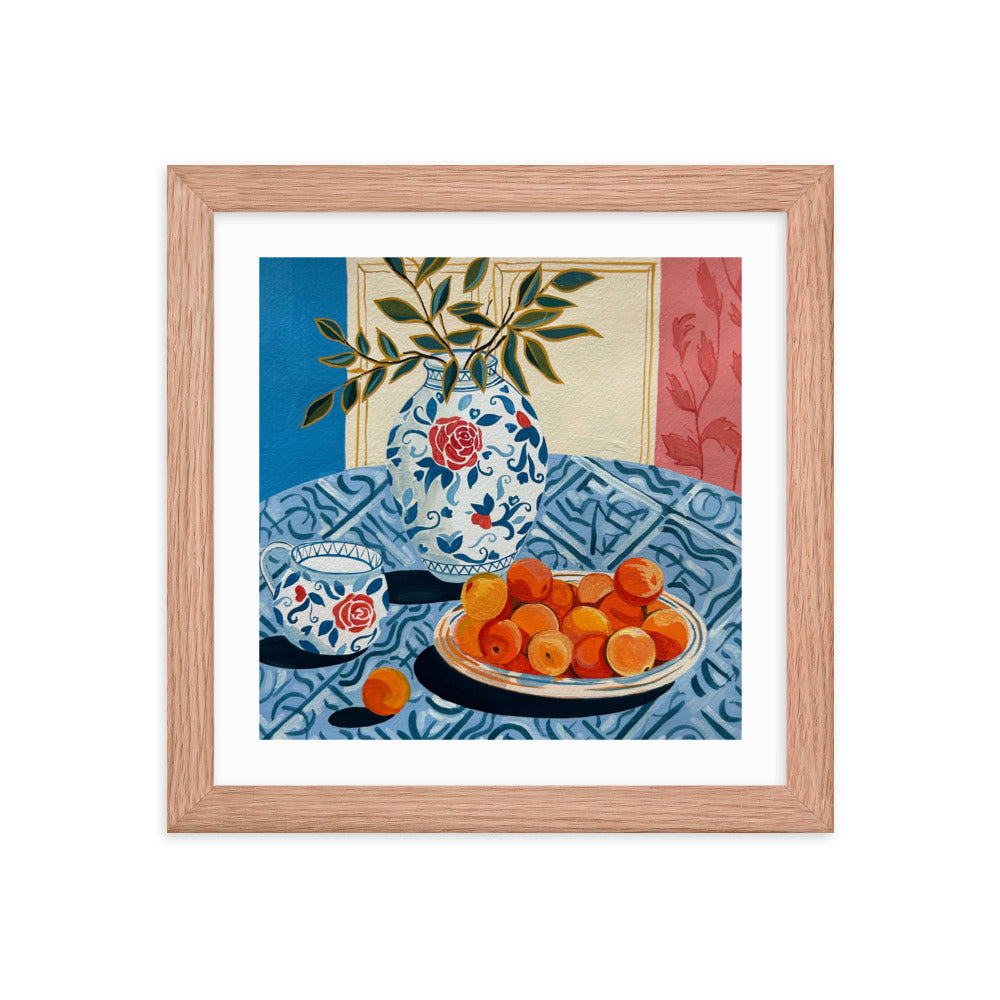 Still Life with Peaches Framed Print