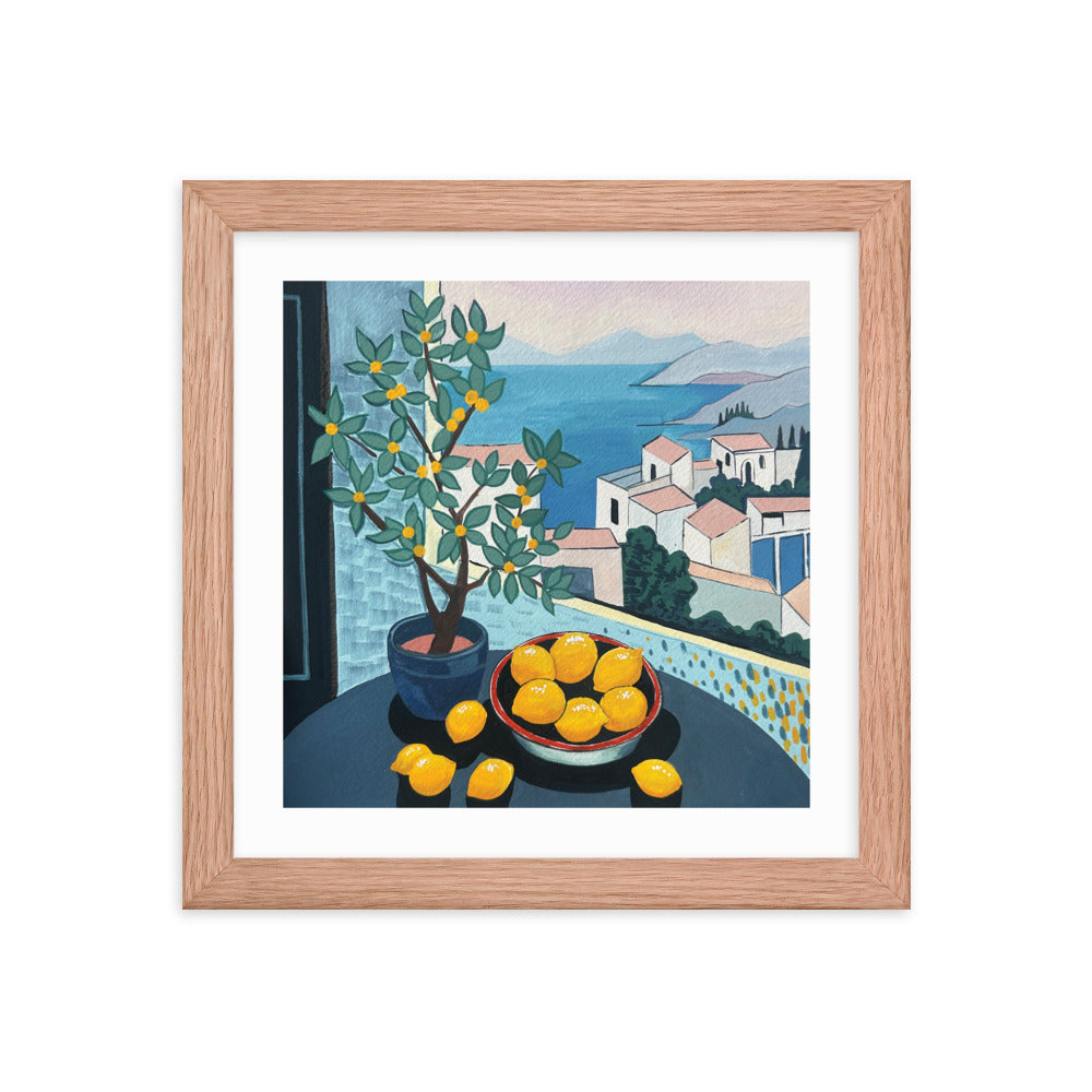 Lemons by the Sea Framed Print