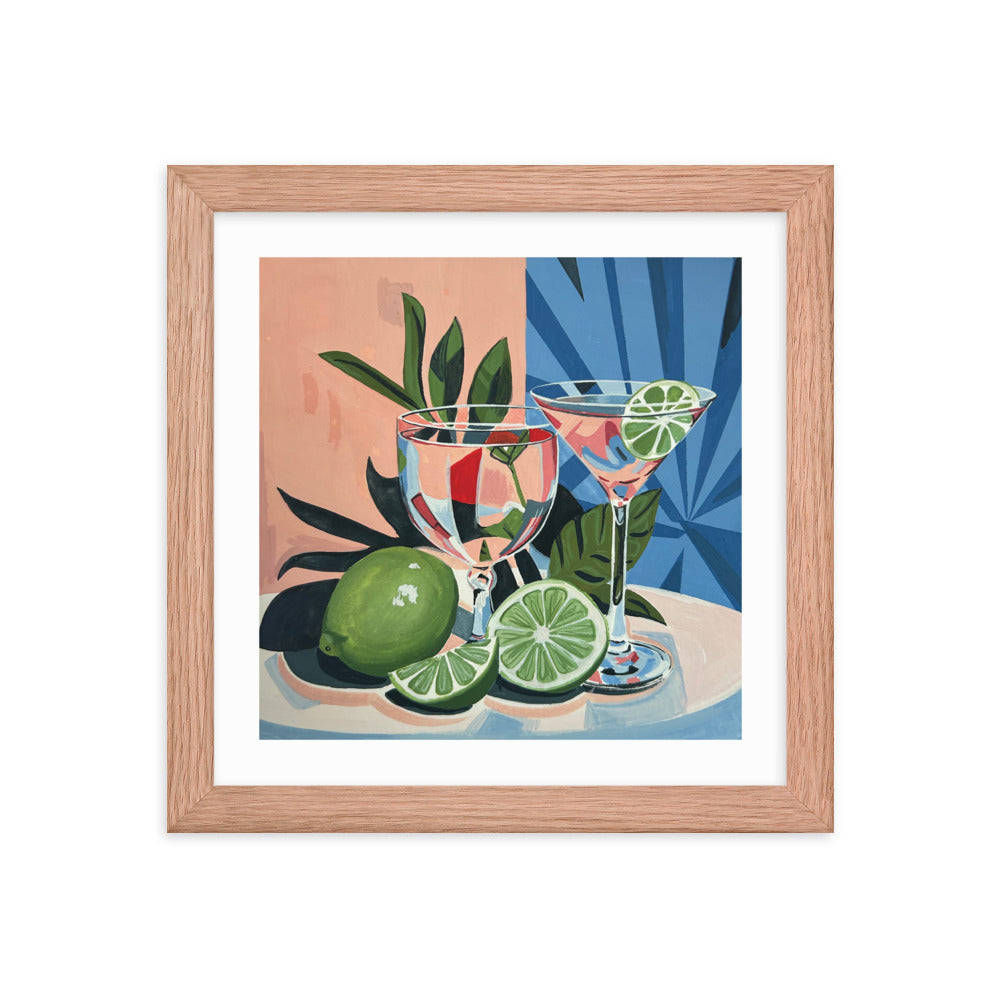 Glasses with Lime Framed Prints