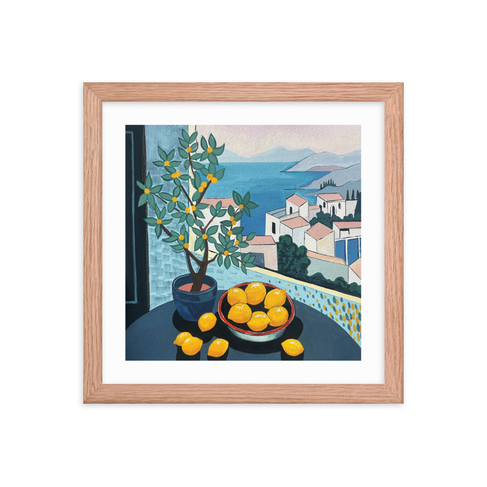 Lemons by the Sea Framed Print