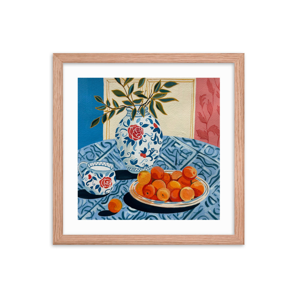 Still Life with Peaches Framed Print