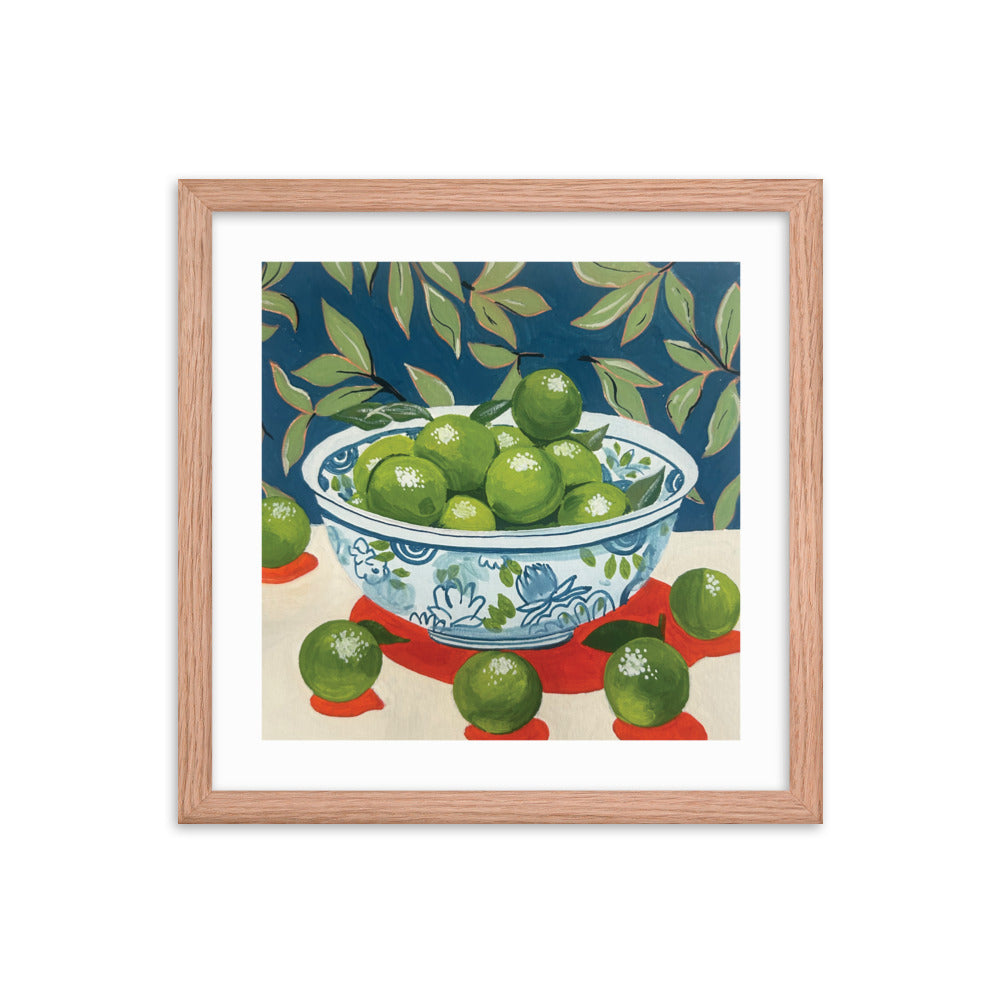 Bowl of Limes Framed Print