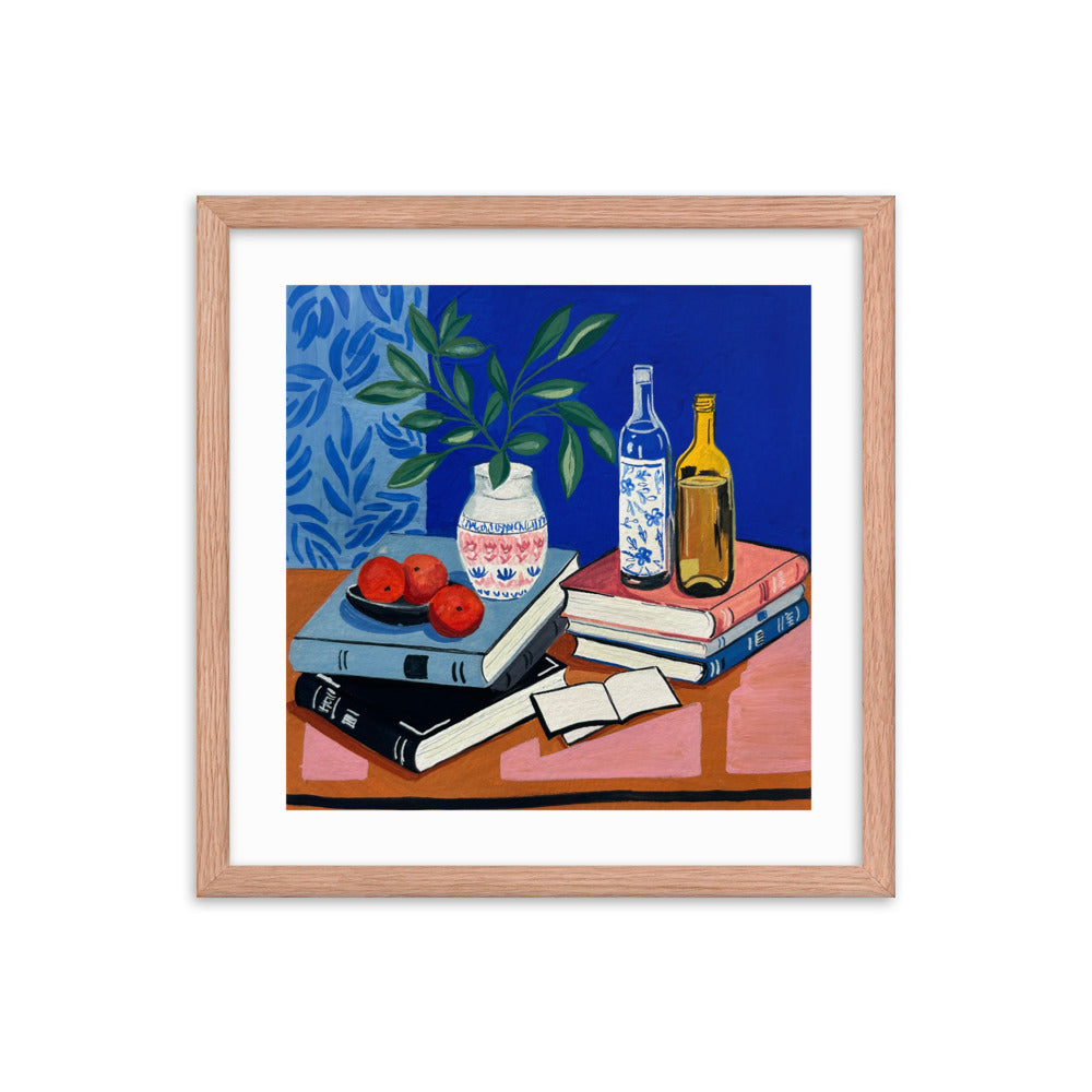 Still Life on Cobalt Framed Print