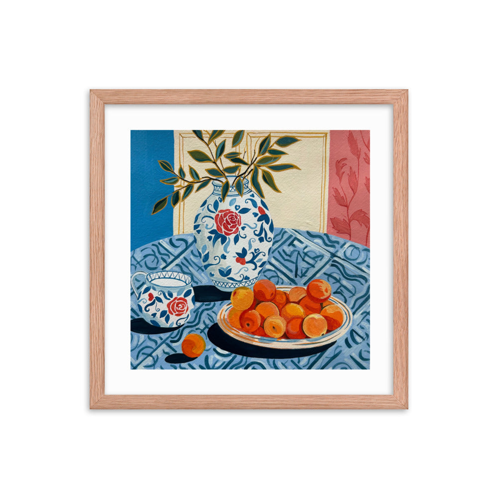 Still Life with Peaches Framed Print