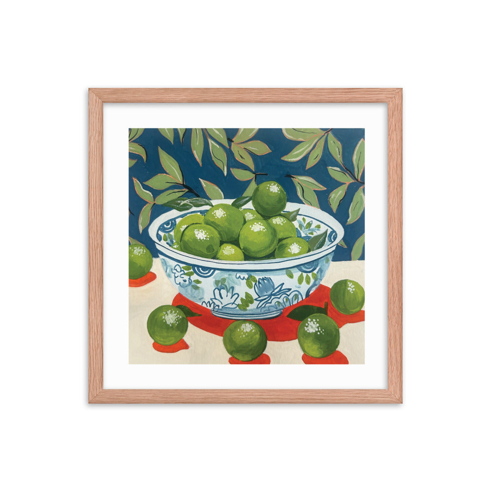 Bowl of Limes Framed Print