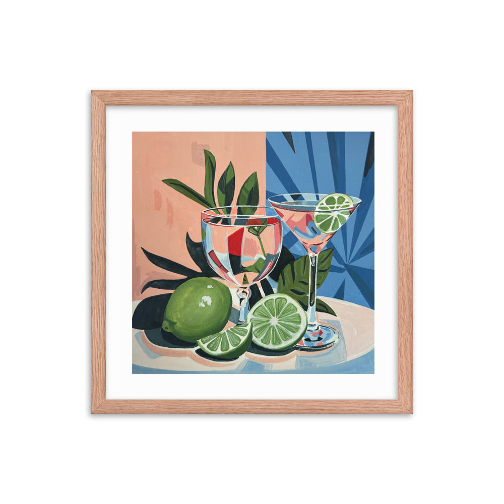 Glasses with Lime Framed Prints