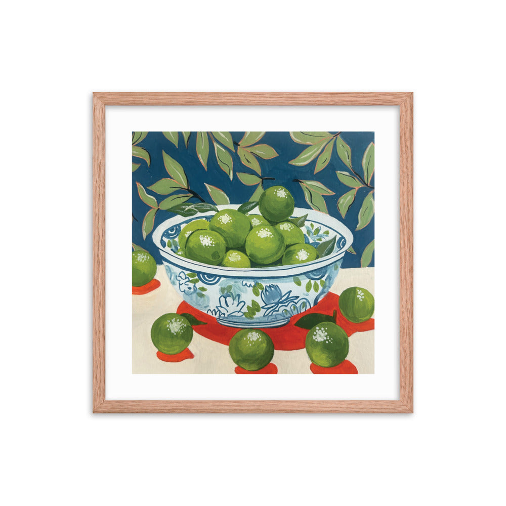 Bowl of Limes Framed Print