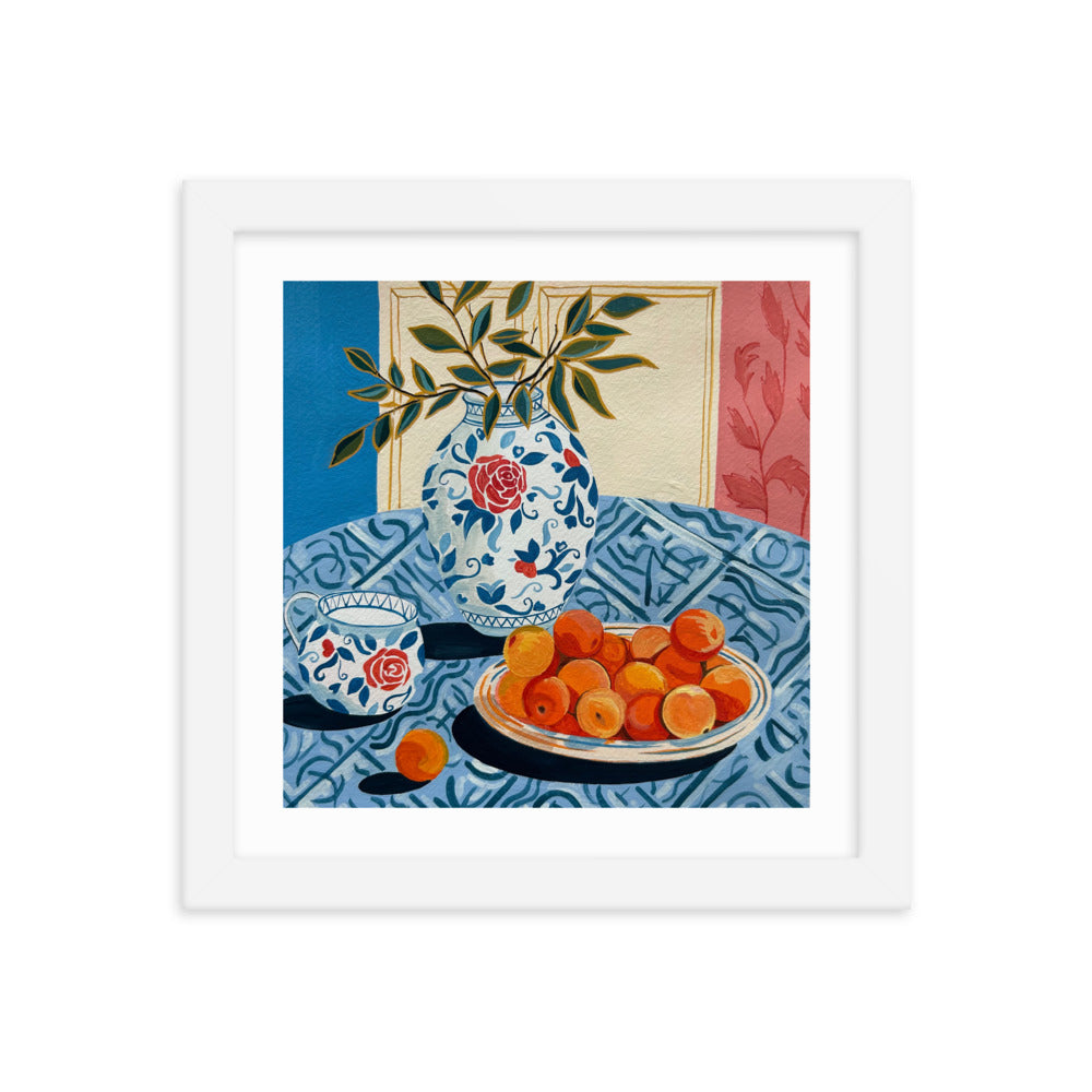 Still Life with Peaches Framed Print