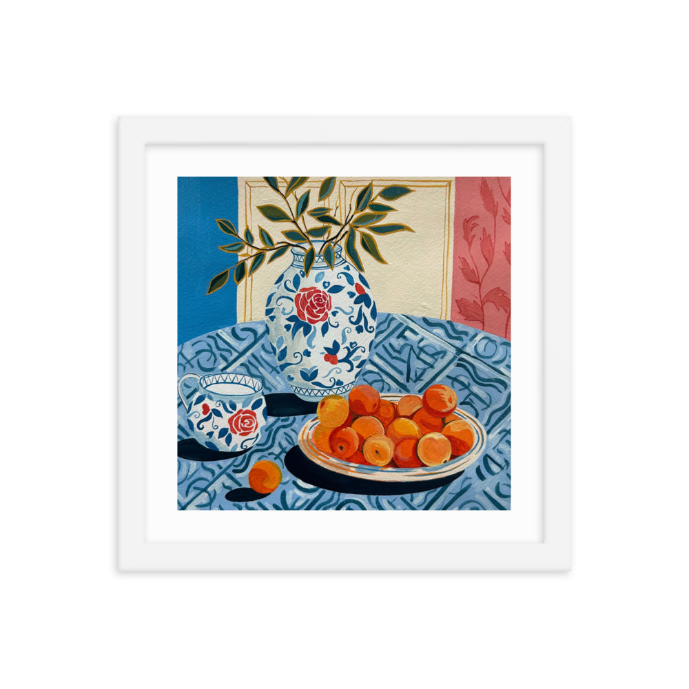 Still Life with Peaches Framed Print