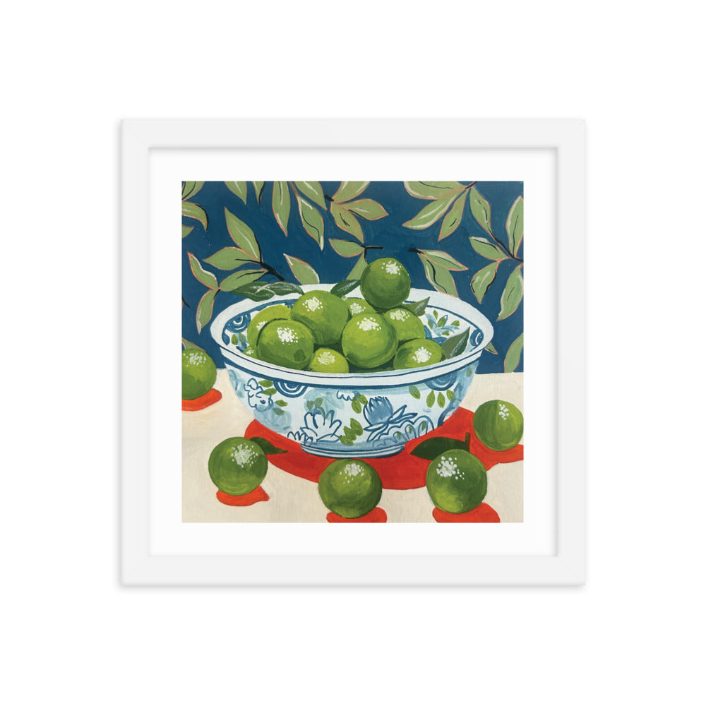 Bowl of Limes Framed Print