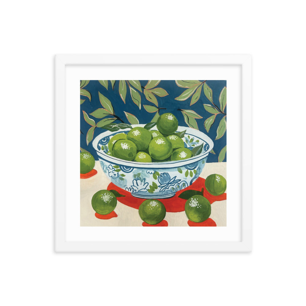 Bowl of Limes Framed Print