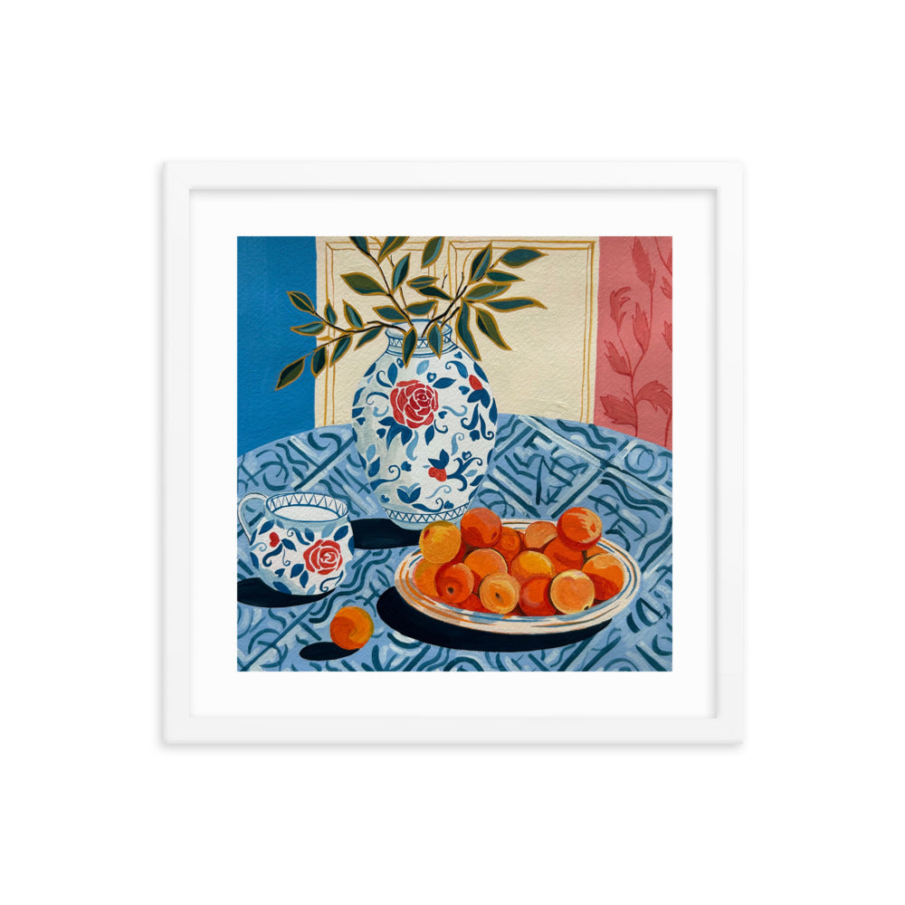 Still Life with Peaches Framed Print