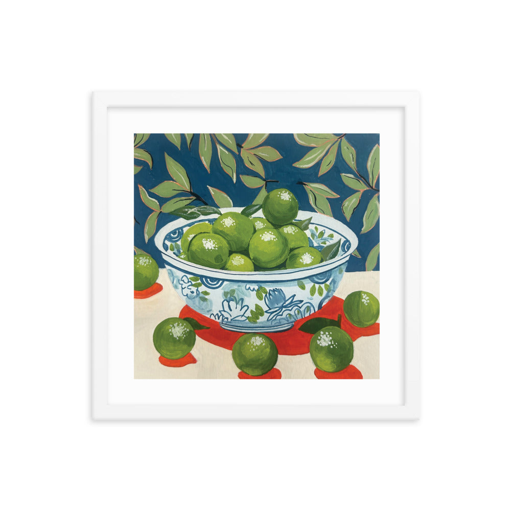 Bowl of Limes Framed Print