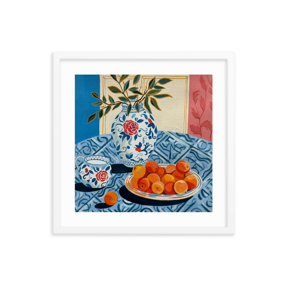 Still Life with Peaches Framed Print